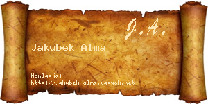 Jakubek Alma névjegykártya